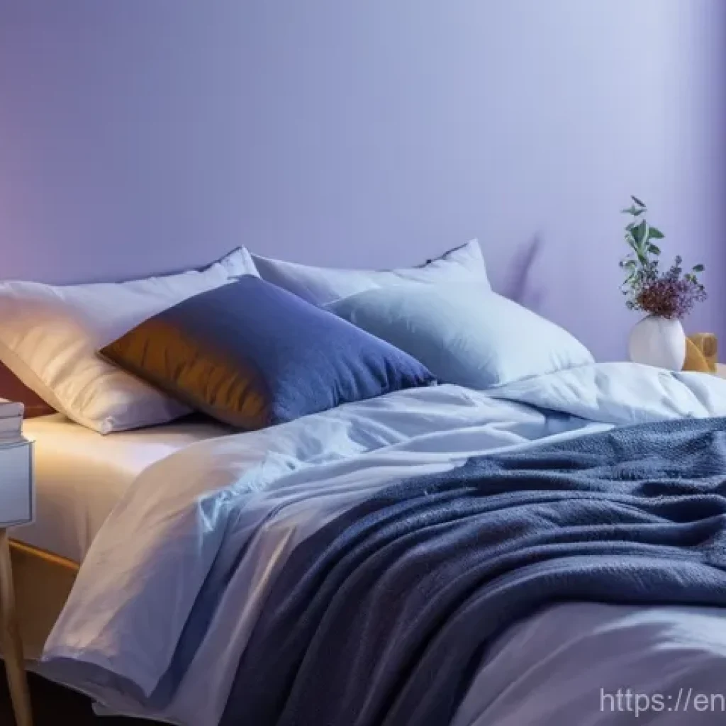 수면 개선을 위한 마그네슘의 중요성 - **Prompt:** A serene, cozy bedroom scene bathed in soft, warm twilight. An adult individual is peace...
