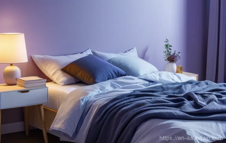 수면 개선을 위한 마그네슘의 중요성 - **Prompt:** A serene, cozy bedroom scene bathed in soft, warm twilight. An adult individual is peace...